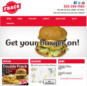 Frack Burger Portland Restaurant Website Design