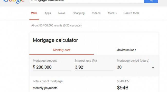 Google Mortgage Calculator - 1