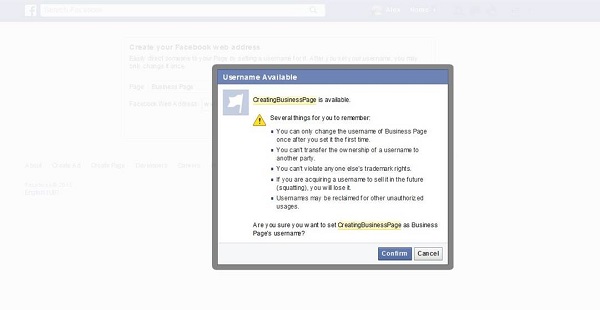 How to make a custom Facebook Business Page URL